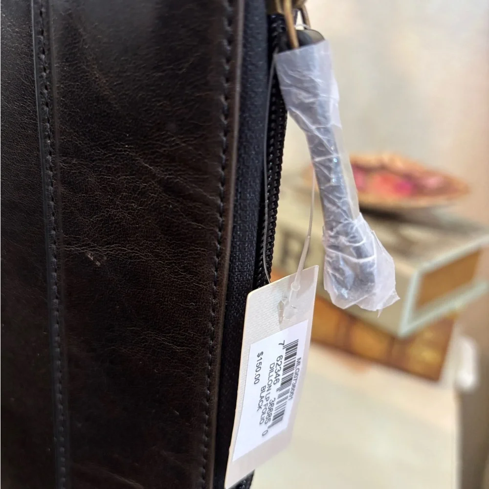 Fossil Black Laptop Bag Sleek Leather Design